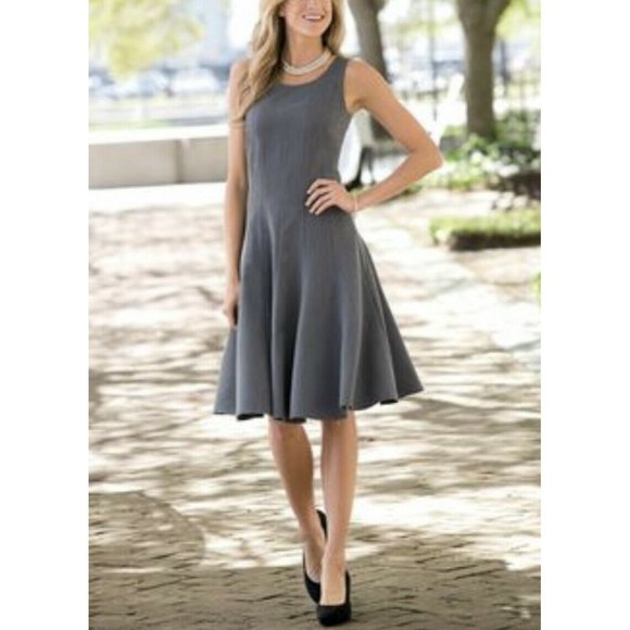 Calvin Klein Dresses & Skirts - Calvin Klein Fit n Flare Midi Dress Gray 8